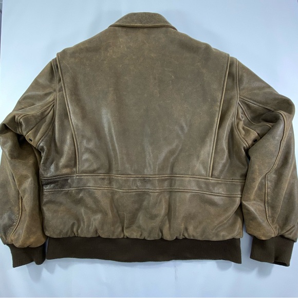 Cabelas Bomber Brown Soft Leather Jacket Men’s XL Regular Aviator Flight A 261 - Picture 14 of 16